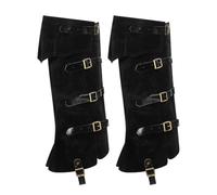Halloween Pirate Boots Medieval Boots Covers Gaiters Pirate Costume Fancy Dress Viking Knight Leg Guards Shoes Cover Leather Retro Pirate Boot Top Warriors Cosplay Renaissance Costume Accessory