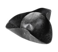 Halloween Pirate Costume Hat Tricorn Captain Headwear Bandana Hat Retro Brown Medieval Fancy Dress Accessory Distressed Cocked Cap for Pirate Theme Party Cosplay Carnival Halloween Role Play