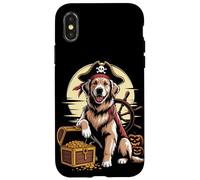 Halloween Pirate Golden Retriever Treasure GR Dog Goldie Case for iPhone X/XS