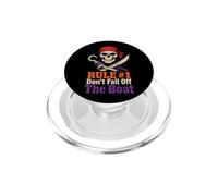 Halloween Pirate Skull First Rule Don't Fall Off The Boat PopSockets PopGrip for MagSafe