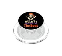Halloween Pirate Skull First Rule Don't Fall Off The Boat PopSockets PopGrip for MagSafe