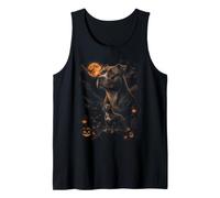 Halloween Pitbull Under Full Moon Night Sky Spooky Dog Lover Tank Top