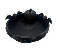 Halloween PLA 3D Printed Pumpkin Bat Candy Dish Desktop Organizer Tray (B) | Ornament Halloween Jack O Lantern Bat Candy Dish Desktop Serving Tray PLA Tray Durability Carved Pumpkin Rim Accent Candy