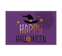 Halloween Placemats - Happy Halloween Orange and Black Heat Washable Table Mats for Restaurant Kitchen Banquet Decorations (D, 45X30CM)