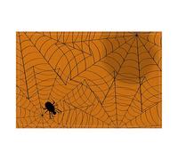 Halloween Placemats - Happy Halloween Orange and Black Heat Washable Table Mats for Restaurant Kitchen Banquet Decorations (B, 45X30CM)
