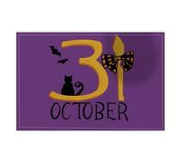 Halloween Placemats - Happy Halloween Orange and Black Heat Washable Table Mats for Restaurant Kitchen Banquet Decorations (E, 45X30CM)
