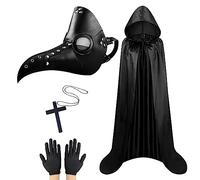 Halloween Plague Doctor Mask, Halloween Beak Mask, Long Nose Beak Mask, Plague Doctor Costume with Cloak, Steampunk Halloween Mask Costume Props for Halloween Cosplay Party