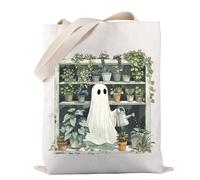 Halloween Plants Tote Bag Ghost Plant Tote Bag Spooky Gardener Tote Bag Ghost Plant Lady Gift Plant Lover Gift (Ghost Plant TOTE)