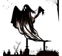 Halloween Plot Stakes, Stainless Steel Hollow Cut-Out Decorative Items, Halloween Outdoor Plot Signs, for Patio Area, Backyard, Garden, Path, Porch Area, Festverans