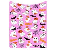 Halloween Plush Blankets Spooky Spider Web Witch's Hat Blanket Cozy Soft Lightweight Blanket for Couch Sofa Bed Halloween Decor for Bedroom Engagement Gifts