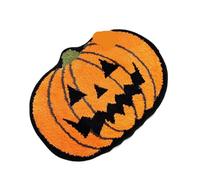 Halloween Plush Rugs Imitation Cashmere Soft Orange Home Carpet Autumn Decoration The Ghost Spider Web Skull Mat(Orange,40X60CM)