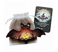Halloween Pocket Cards, Bat Crow Ghost Pocket Comfort with Encouragement Card, Cute Mini Charm, Inspirational Gifts Decorative Keepsake for Friends, Emotional Support Token