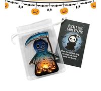 Halloween Pocket Cards - Pocket Encouragement Card | Ghost Bat Crow Death God Inspirational Keepsake for Graduates Team Incentives Adults Colleagues Students Teens Travel Holiday