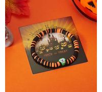 Halloween Polymer Clay Cartoon Pattern Bracelet Ghost Beaded Bangle DIY Bracelet for Women Soft Clay Pottery Skull Pumpkin-Army Green Style 3