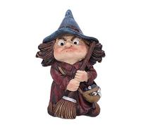 Halloween Polyresin Garden Gnome for Witch Ornaments Indoor/Outdoor Decor Teal and Christmas Decorations (B, One Size)