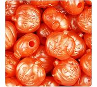 Halloween Pony Bead Shapes (10 x Orange Pearl Pumpkins)