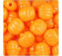 Halloween Pony Bead Shapes (10 x Orange Pumpkins)