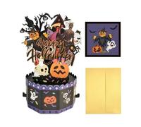 Halloween Pop Up Cards, Horrible Funny Ghosts Pumpkins 3D Happy Halloween Birthday Greeting Card with Envelopes and Note Card for Kids Adults Friends Party Decoration & Gift
