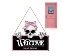 Halloween Porch Banner Welcome Sign - Window Sticker | Halloween Front Door Sign | Scary Hanger Decorative Horror for Home Party Outside the Wall Yard Haunted House Autumn Holiday Christmas