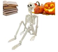 Halloween Posable Skeleton - Full Body Moveable Joints Skeleton, Realistic Human Prop For Haunted House, Graveyard Scene, Party Decoration, Spooky Home Decor | Durablee Plastiic Halloween Skeletons