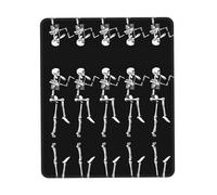 Halloween Posable Skeleton Skull Desk Pad, Washable for Office/Gaming/Writing, Rubber Base, Polyester Surface