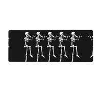 Halloween Posable Skeleton Skull Gaming Desk Mat, Wide Surface Desk Pad for Keyboard, Mouse and Improved Gaming Stability