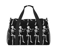 Halloween Posable Skeleton Skull Hand Travel Bag - Large Reusable Shopping Tote Bag, Perfect for Outdoor Activities, Sports, Camping & Groceries, Black, One Size