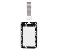 Halloween Posable Skeleton Skull Id Badge Holder with Detachable Neck Strap, Waterproof Vertical Name Card Holders, for Nurse Students Teachers Staff