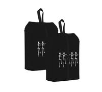 Halloween Posable Skeleton Skull Print Unisex Travel Shoe Storage Bag Camping Lightweight Portable Organizer Pouch
