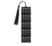 Halloween Posable Skeleton Skull Print Wooden Bookmark Wood with Tassel for Reading,Perfect Present for Book Lovers
