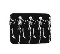 Halloween Posable Skeleton Skull Printed Laptop Sleeve For 15 Inch Laptop, Shockproof Oxford Fabric Laptop Protective Case Laptop Bag