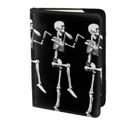 Halloween Posable Skeleton Skull Printing Passport Holder, Travel Essentials,Card And Passport Anti Theft Wallet,Sized To Fit All Standard Passports