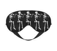 Halloween Posable Skeleton Skull Sleep Eye Mask Smooth Soft Adjustable Shading Blindfold Eye Mask for Rest Travel