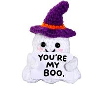 Halloween Positive Crochet for Girlfriend Boyfriend,Emotional Support Horror Dolls,Halloween Toys for Women Men,Boo Stuff for Her Him,Horror Ghost Decor,Handmade Crochet Gift for Anniversary