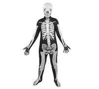 Halloween Prank Skeleton One-piece Outfit Kids Halloween Cosplay Onesies Jumpsuit Ghost Zombie Costume for Teens Boys Girls
