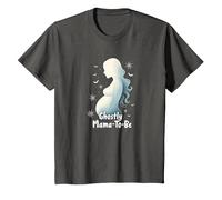 Halloween Pregnancy Ghostly Mama-to-Be Spooky Maternity T-Shirt, Kids, Asphalt, 12 Years
