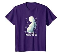 Halloween Pregnancy Ghostly Mama-to-Be Spooky Maternity T-Shirt, Kids, Purple, 12 Years