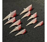 Halloween Press Claw on Nails Long Stiletto Red White Animals Gothic Style Press on Nails Reusable Thick Acrylic Cat Dragon Eagle Claw False Nails Glue on Nail