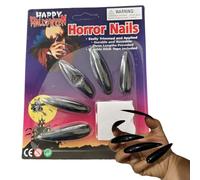 Halloween Press-On Nails, Gothic Fake Nail, 10-Piece Long Spooky Nail Set, Easy Adhesive Application, Design for Instant Costume Glam, Vampire Masquerade Stage Performance Cosplay Dress-Up