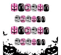 Halloween Press On Nails - Halloween False Nails - Halloween Artificial Nails - Spider Web Nails - Stick On Nails | For Women Girls Nail Artists Salon Home