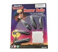 Halloween Press on Nails, Nail Tips Curved, Fake Acrylic Nail,10 Pieces, Spooky Themed Design, Easy Press on Application, Ideal for Masquerade Role Play