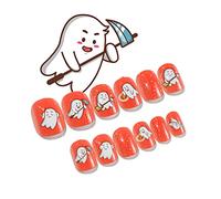 Halloween Press On Nails Pumpkin Child Adult Multi Color Press On False Tips Artificial Finger Manicure