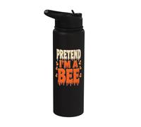 Halloween Pretend I'm A Bee Funny Lazy Costume Candy Corn Stainless Steel Insulated Water Bottle