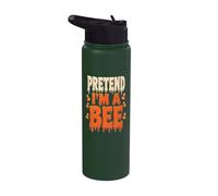 Halloween Pretend I'm A Bee Funny Lazy Costume Candy Corn Stainless Steel Insulated Water Bottle