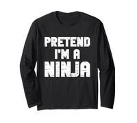 Halloween Pretend I'm A Ninja Costume Funny Lazy Adult Kids Long Sleeve T-Shirt