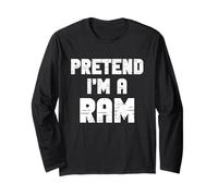 Halloween Pretend I'm A Ram Costume Funny Lazy Kids Adult Long Sleeve T-Shirt