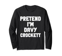Halloween Pretend I'm Davy Crockett Costume Lazy Adult Kids Long Sleeve T-Shirt
