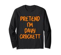 Halloween Pretend I'm Davy Crockett Costume Lazy Kids Adult Long Sleeve T-Shirt