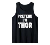 Halloween Pretend I'm Thor Costume Funny Lazy Adult Kids Tank Top