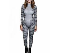 Halloween Princess Neytiri Costume for Women Footed Romper Bodycon Jumpsuit | Women Halloween Animal Costume Long Sleeve Zip Up Halloween Costume Jumpsuit